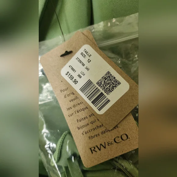 RW&Co NWT Satin Midi Cocktail Dress with Removable Flower Sash in Shale Green 12 - Picture 10 of 15
